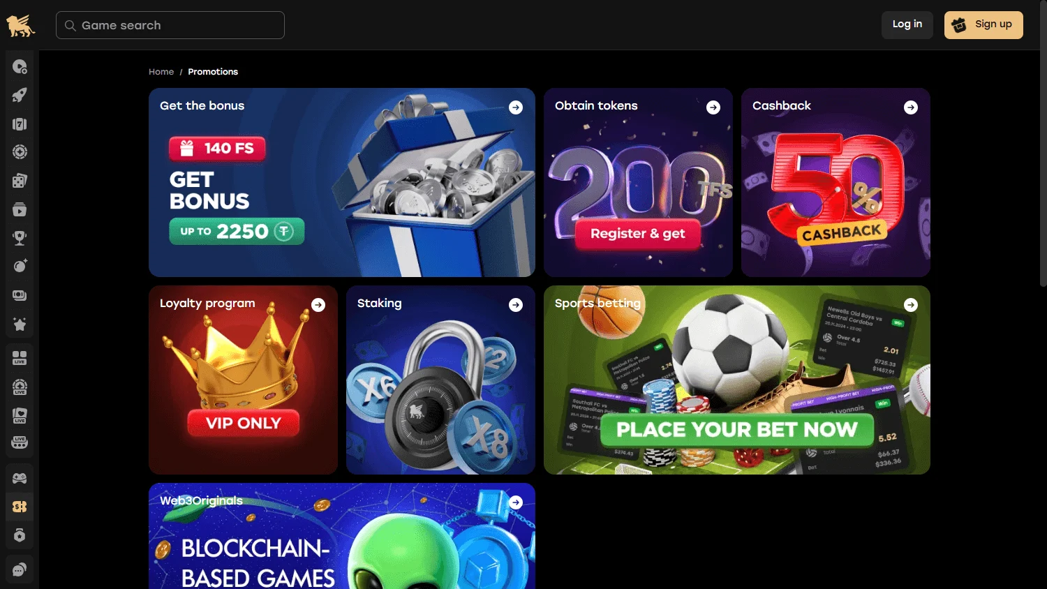 Fairspin Casino desktop promotions interface